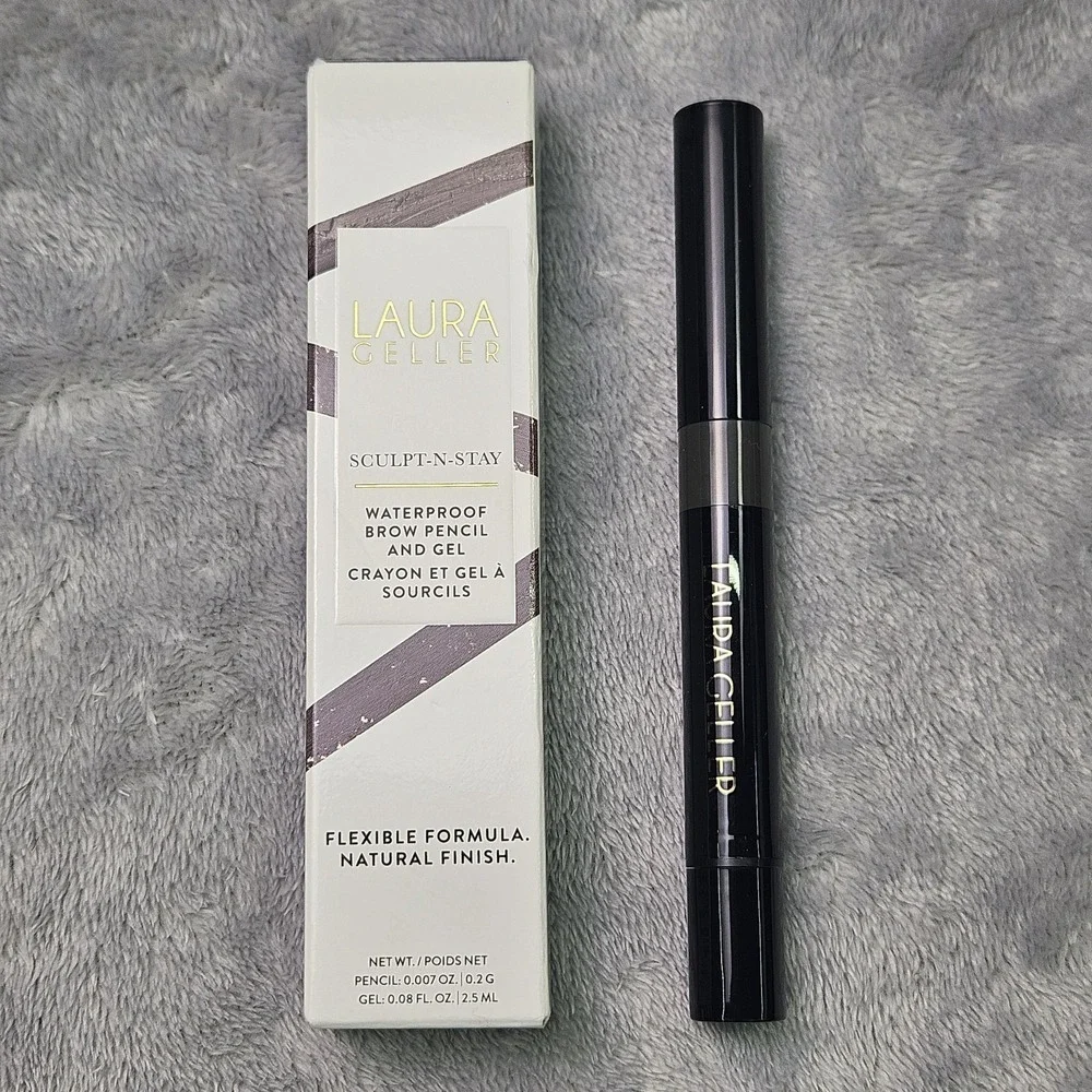 Laura Geller Sculpt N Stay Brow Pencil & Gel SOFT BLACK Waterproof 0043007 NIB